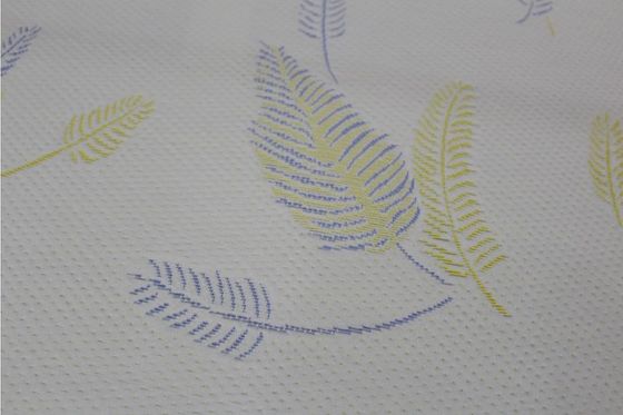 Tela do colchão do jacquard do poliéster do rasgo de RoHS anti com teste padrão da folha
