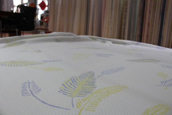 Tela do colchão do jacquard do poliéster do rasgo de RoHS anti com teste padrão da folha