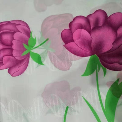 Projeto vermelho da flor da tela poli respirável da tampa de colchão de tricô 90gsm
