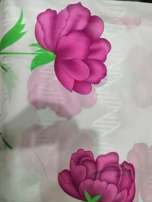 Projeto vermelho da flor da tela poli respirável da tampa de colchão de tricô 90gsm