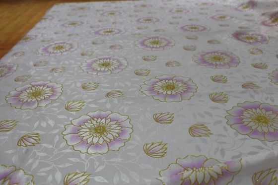 Tela respirável do cetim do poliéster de 5mm com impressão do teste padrão de flor