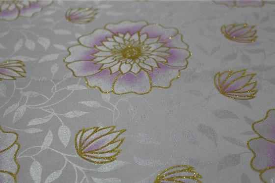 Tela respirável do cetim do poliéster de 5mm com impressão do teste padrão de flor