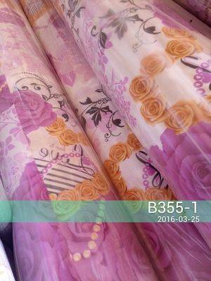 Tela impressa tecida 40gsm resistente do enrugamento com floral impressa