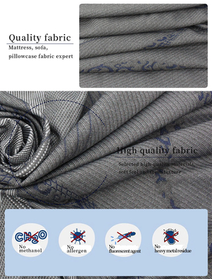 tela de linho estofando de Gray Polyester Knitted Jacquard Protective da tela do colchão 260gsm